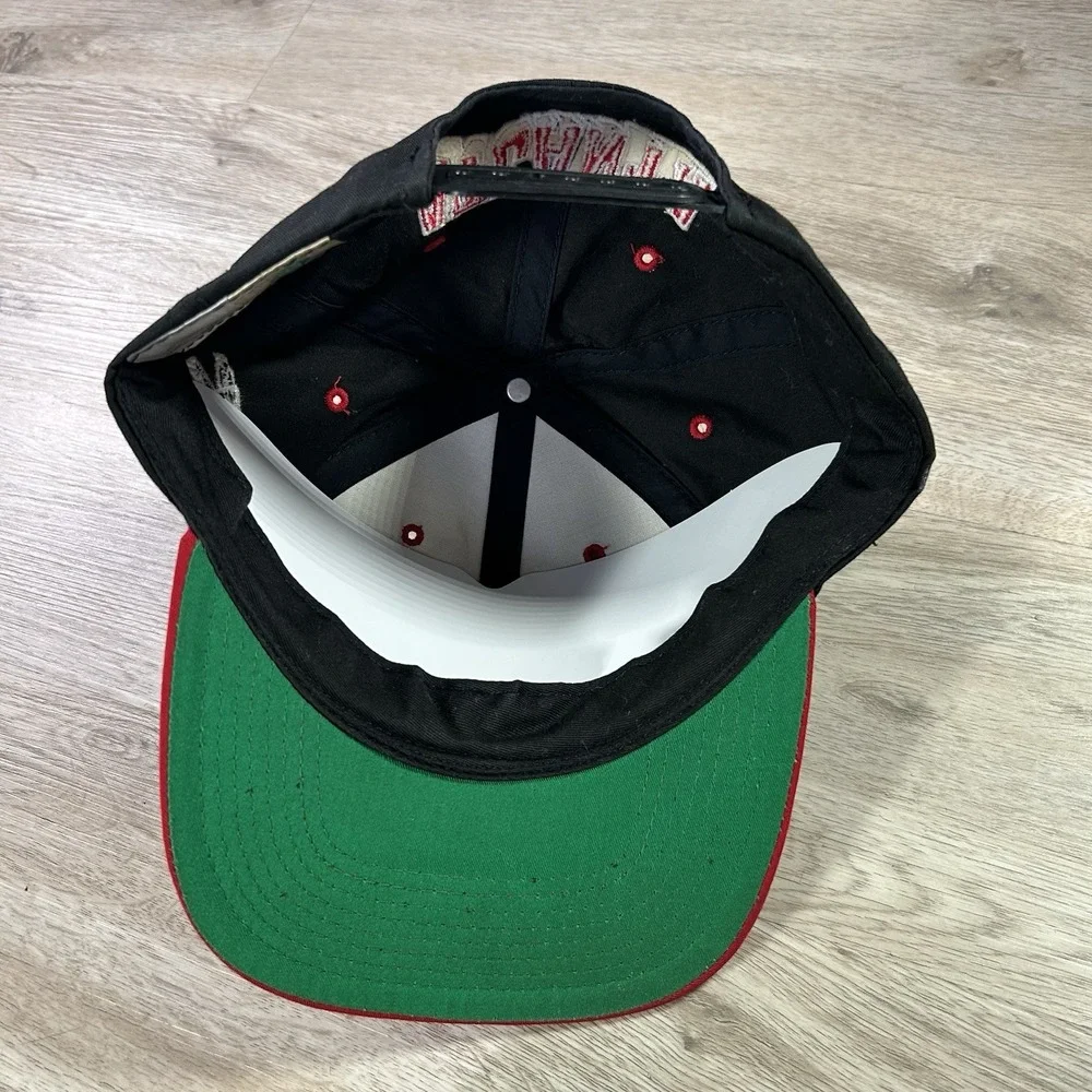 VTG Atlanta Falcons Wave Snapback Hat NFL Football Black Red Cap